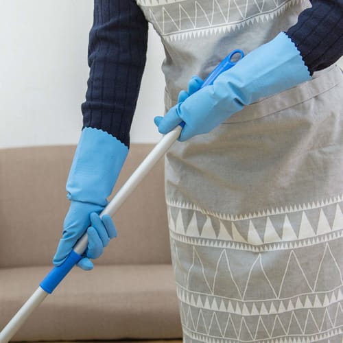 Pocket Kitchen Gloves, Long Rubber Gloves, 10 Pairs, Thick (For Sensitive Skin, Natural Rubber, Antibacterial, Odor-Resistant, Cotton-Flocked), Size S