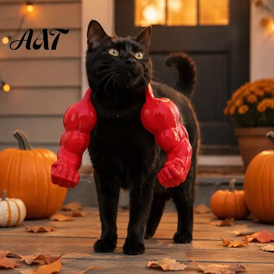 Pet Costume Props Cat Muscle Arms, Hilarious 3D Printed Muscular Creative Photo Shoulder Attachment for Feline Cosplay, Fun Interactive