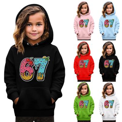 Kids' Fashion Printed Pullover Casual Long-Sleeve Crewneck Hoodie Top