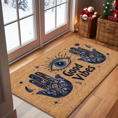 1pcs Non-Slip Door Mat Dirt Resistant Easy Clean Welcome Mat for Home Outdoor Entrance Bedroom Balcony Polyester Floor Rug