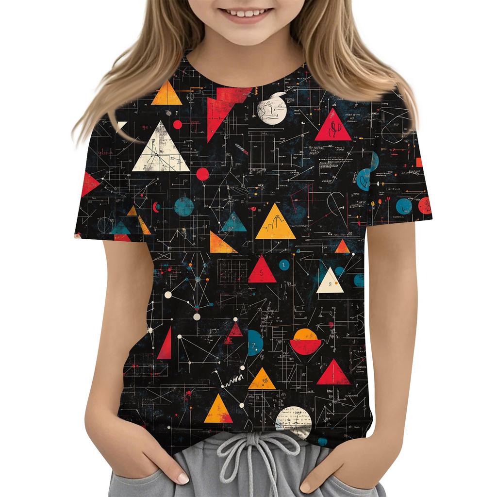 Kinder Mode Lässig Kurzarm Tier Floral Print Rundhals T-Shirt Top