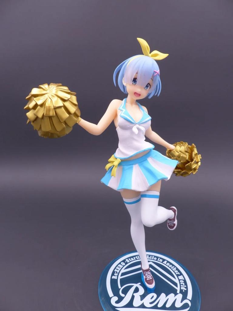 23CM Rem Figure Ram Cheerleading Swimsuit Re Life In Different World From Zero Anime Model Toy Doll Boxed Two Style A PVC Kid Friendly Entertaining