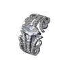 European and American vintage vine-patterned horse-eye diamond ring Light luxury style, heavy-duty, full-diamond, hollow wide ring