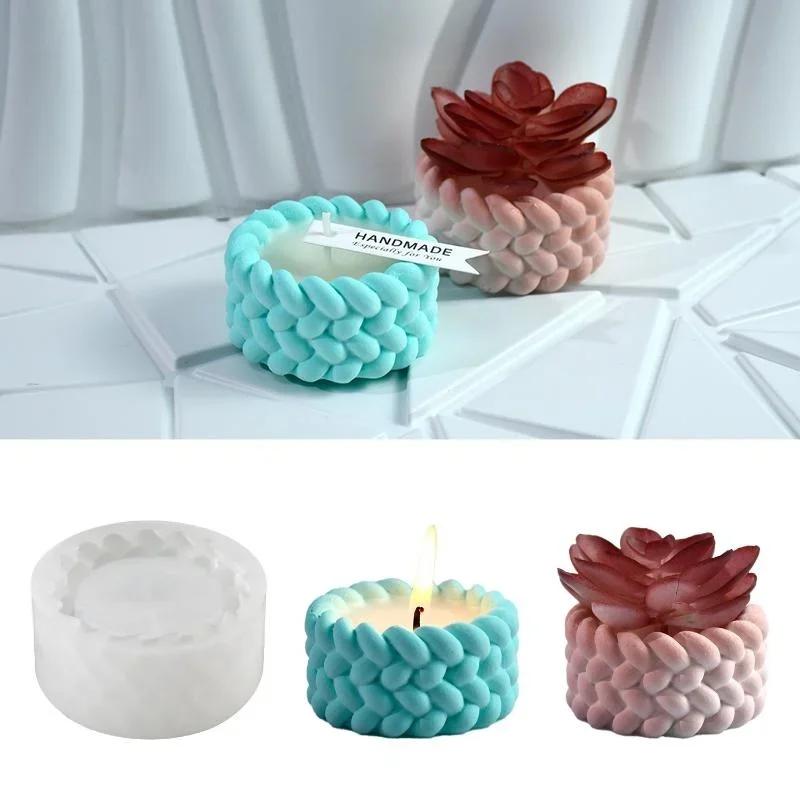 DIY Dropper Mold Hemp Rope Candle Holder Silicone Mold Candle Cup Gypsum Aromatherapy Storage Mold