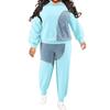 Plus Size Women Winter Denim Set Oversized Long Sleeve Top Wide Leg Pants Streetwear Casual Outfit Brick Red Orange Light Gray Blue 1XL-5XL