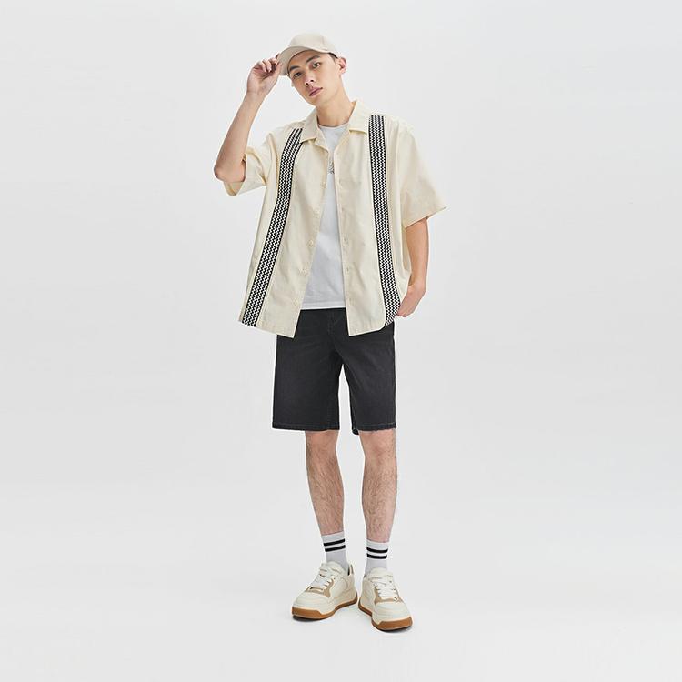 SS24 Comfortable Patchwork Pattern Short Sleeve Shirt Men shirts Off-White LMT008134100328A05173
