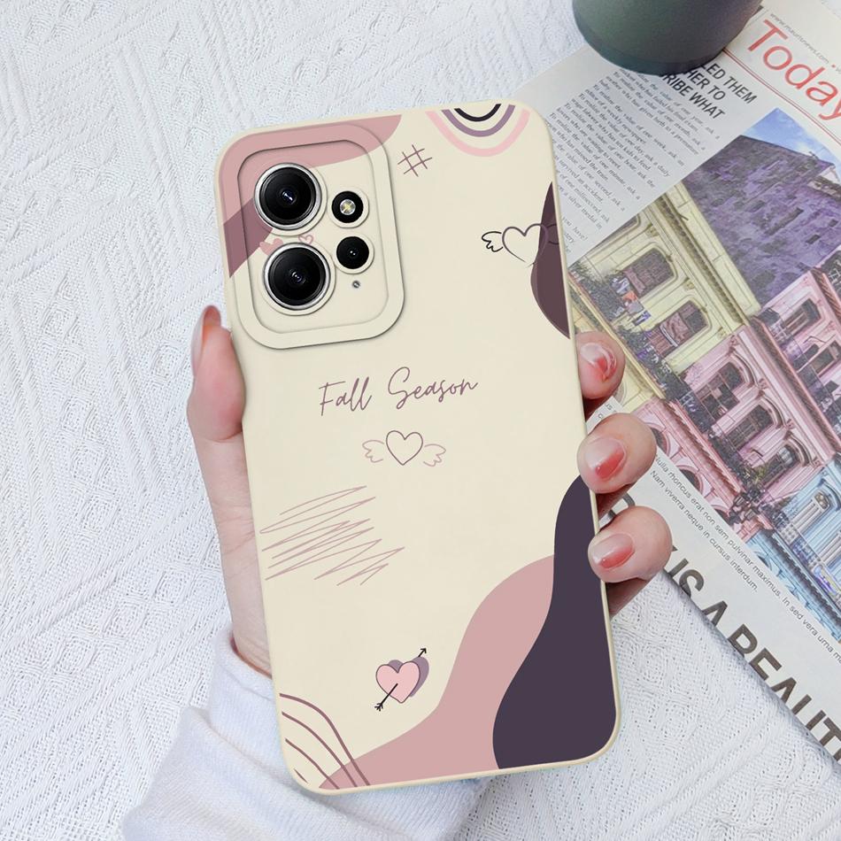 For Redmi Note 12 Pro Plus Case Love Heart Soft Liquid Silicone Full Protection Phone Cover For Xiaomi Redmi Note12 12Pro 4G 5G