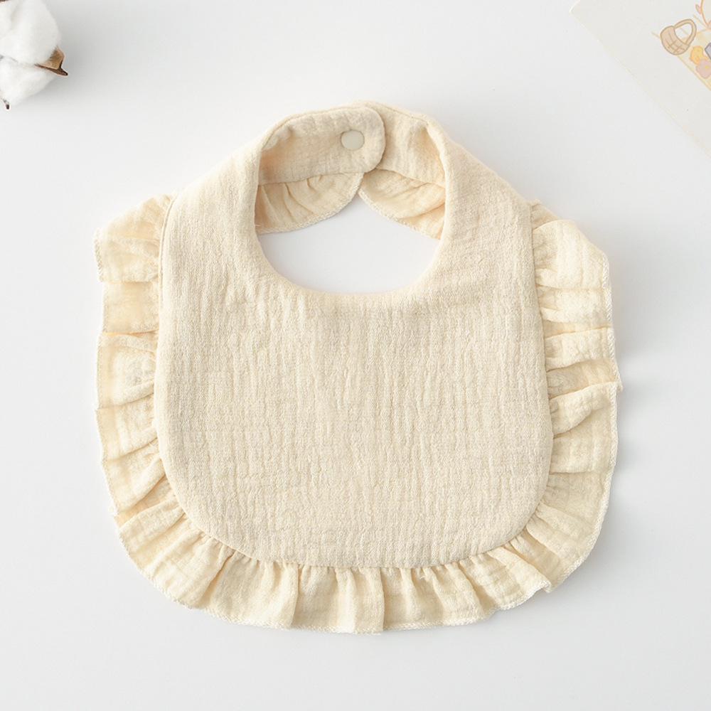 Ruffle Baby Drool Bibs: Pure Cotton Printed Lace Bibs