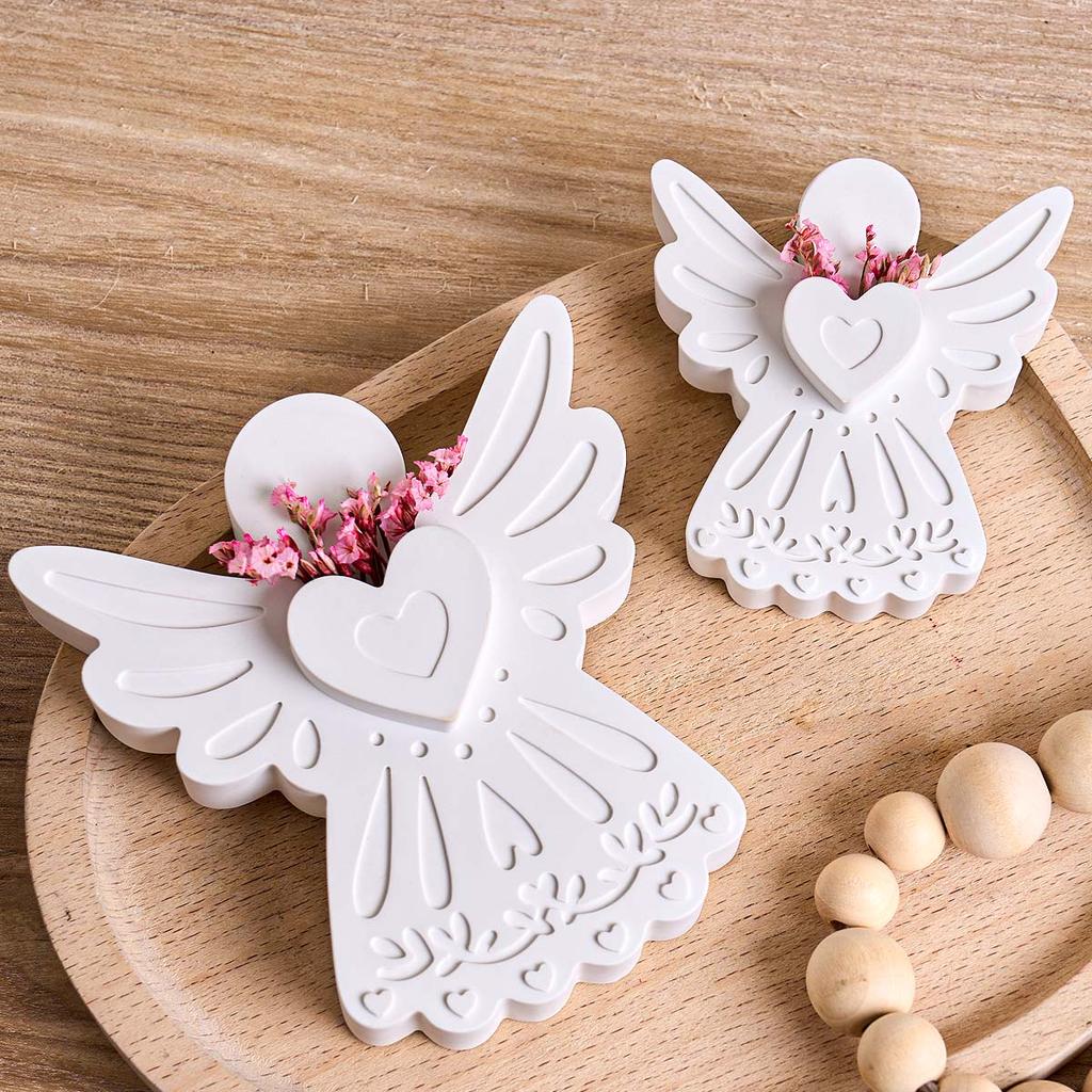Love Angel Silicone Candle Mold DIY Home Decor Ornaments Making Kit Plaster Resin Flower Arrangement Craft Gifts Casting Molds