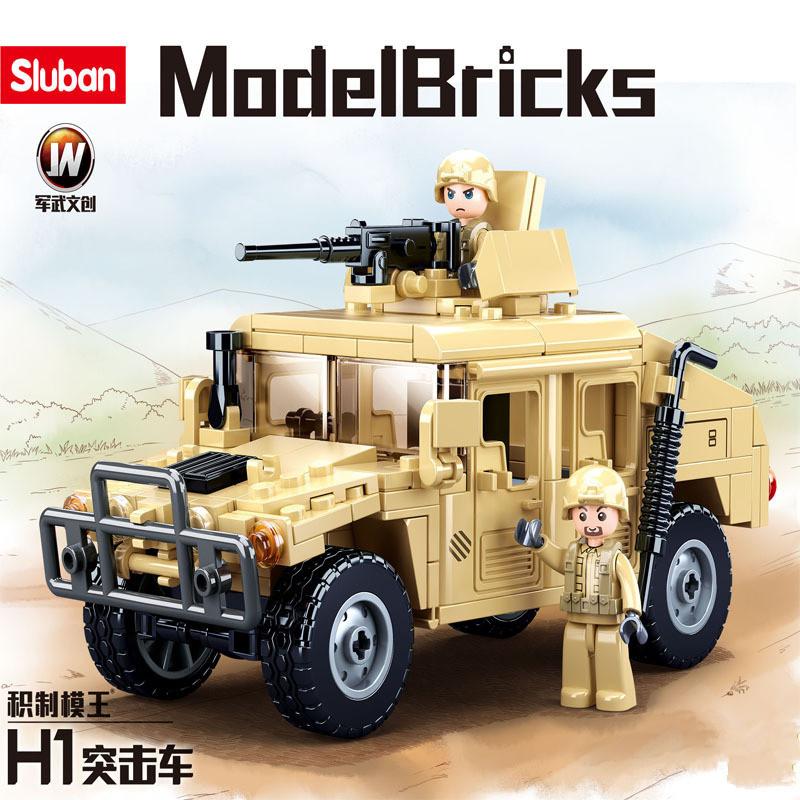 265Pcs Ww2 Military Swat H1 Assault Armor Vehicle Construction Blocks Educational War Army Soldier Car Creation Blocks Plaything For Young Boys