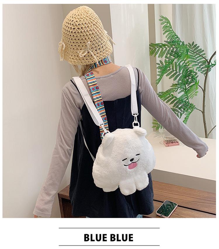 Xuanxuan's Samoyed Plush Backpack: Large Capacity, Cute and Sweet White Pillow Doll Design