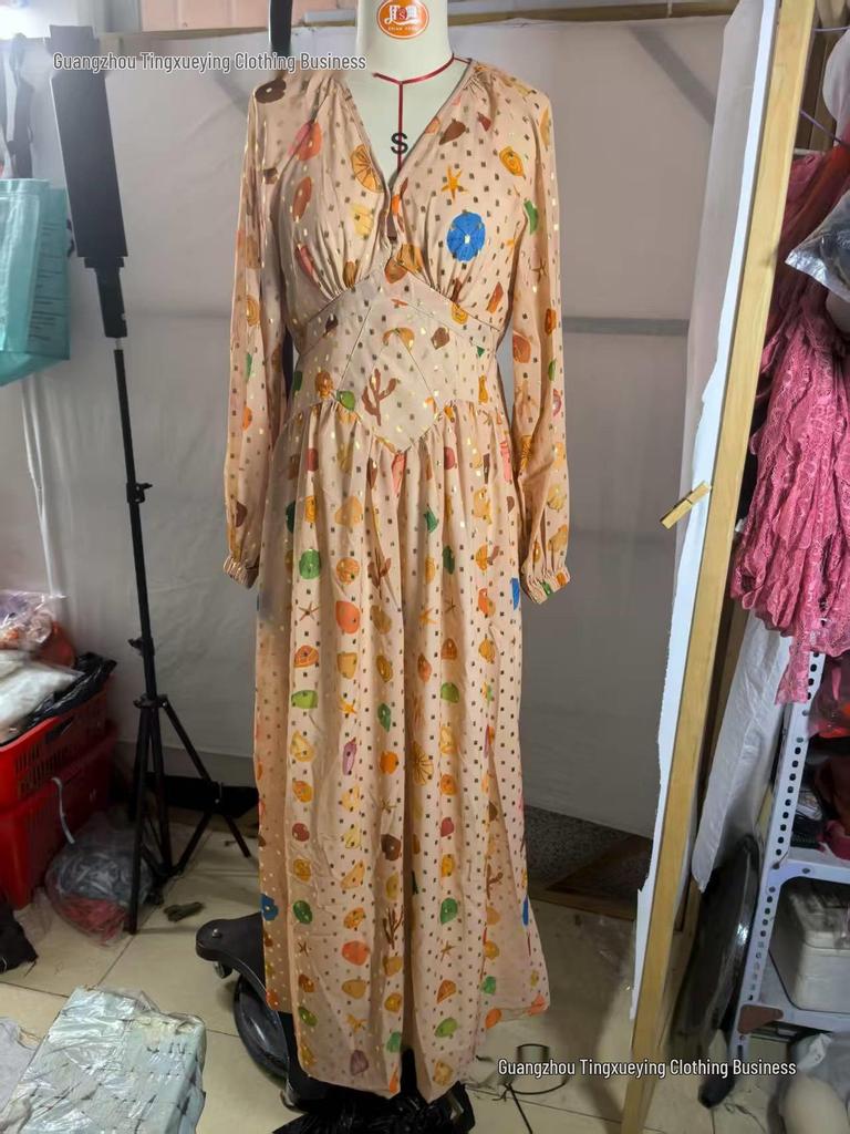 French Campanula Summer Chiffon Floral Dress, Five-Point Sleeves, Cool & Sweet Fairy Style