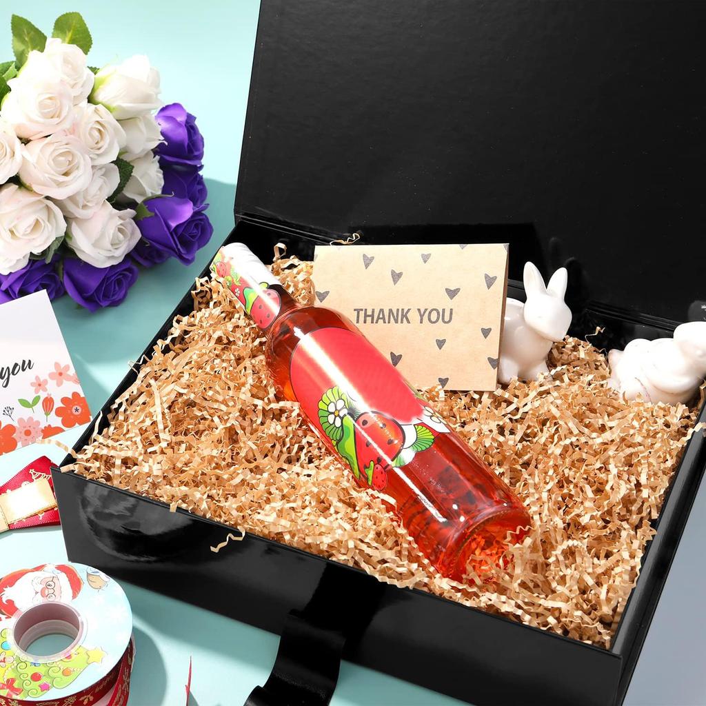 1pc Black Magnetic Gift Box with Lid, 33x25x12cm Large Gift Boxes for Bridesmaid Groomsman Proposal Boxes, Rectangle Present Box for Wedding, Birthday