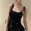 Dopamine Girl Summer 2024 Black Slimming Bow Camisole