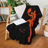 1pc Contemporary Basketball-Themed Flannel Throw Blanket, Cartoon Design, Quilted Knit Fabric, Digital Print, Multipurpose All-S