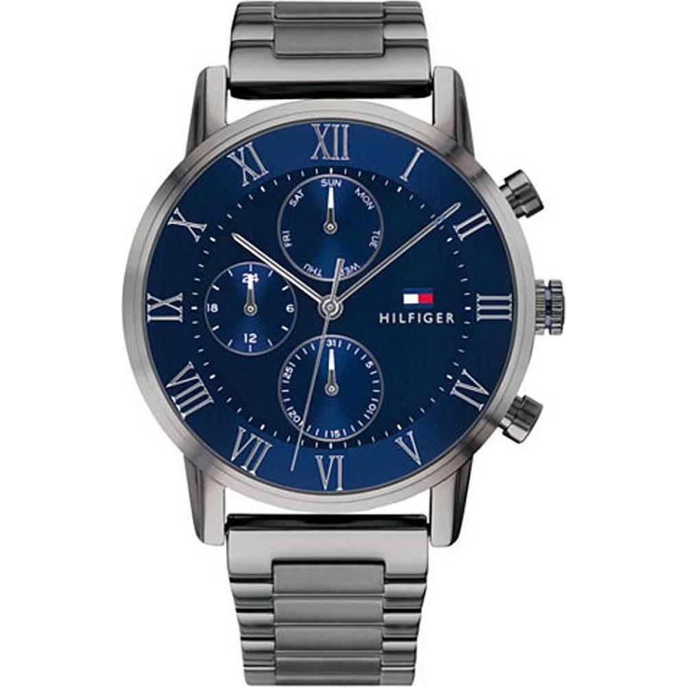 

Tommy Hilfiger Kane Blue Dial Grey Metal Strap Men s Quartz Watch 1791456 синий