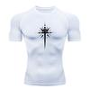 Men's Compression Fitness Workout T-Shirt, Stylish Cross Cro