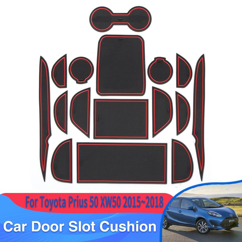 

Коврик для двери автомобиля для Toyota Prius 50 XW50 2015 ~ 2018 2016, Нескользящий резиновый коврик для укладки, резиновый коврик для автомобиля