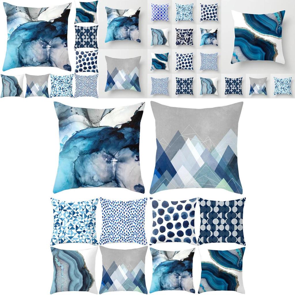 Luxurious Blue Simple Pattern Pillow Cases For Home Decor Car And Sofa
