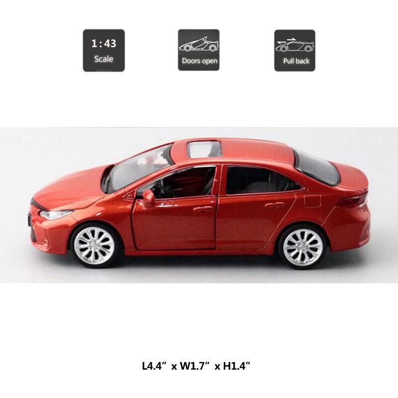 1/43 Toyota Corolla Hybrid Toy Car for Kids, Diecast Metal Miniature Model, Pull Back Educational Collection, Gift Boys