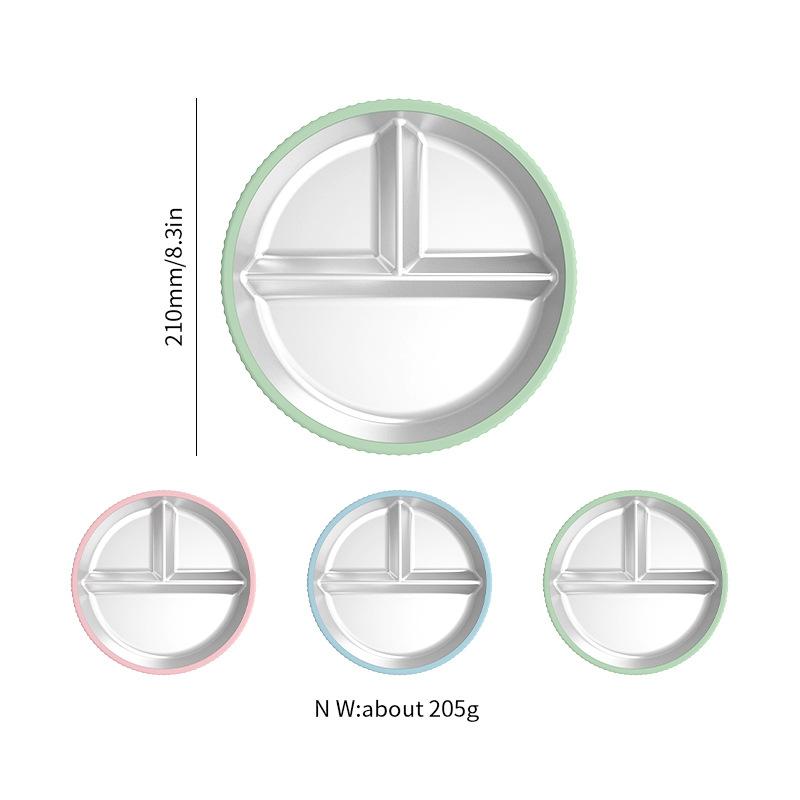 Food Grade Anti Slip and Anti Drop Children's Complementary Food Compartment Plate
