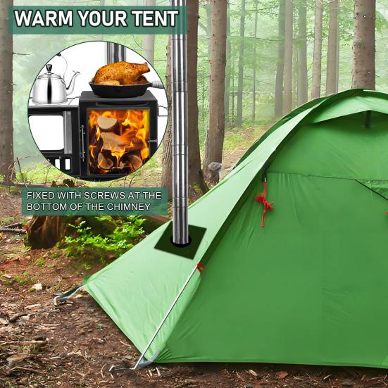Wood Burning Stove, Folding Portable Wood Stove, Tent Stove for Heating, Camping Stove include