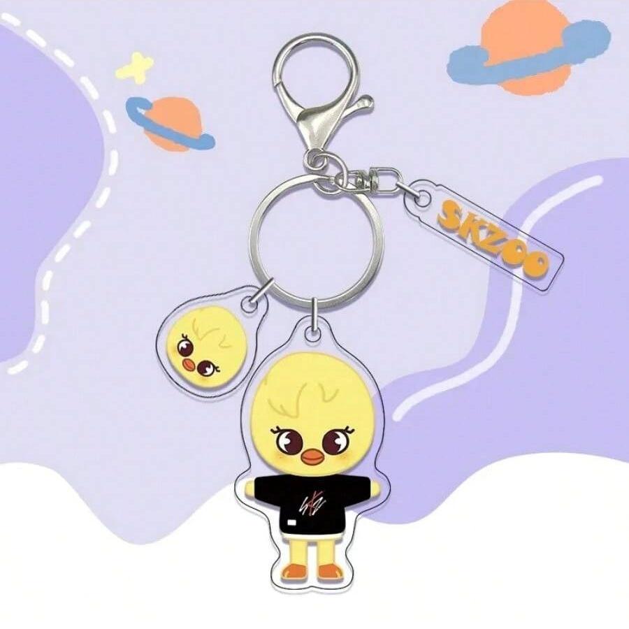 SKZ KPOP STAY peripheral keychain pendant acrylic double-sided pendant, trendy play hanging keychain pendantFan gifts