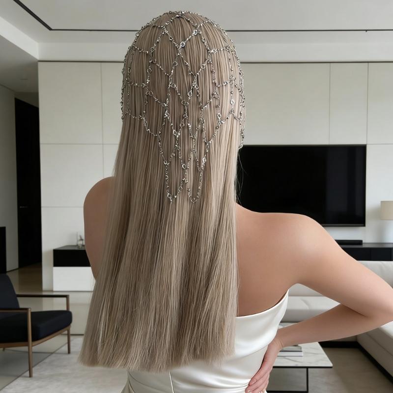 Stylish Artificial Pearls Hair Chain Hair Jewelry Perfect For Formal Event And Everyday Wear Comfortable Headpiece