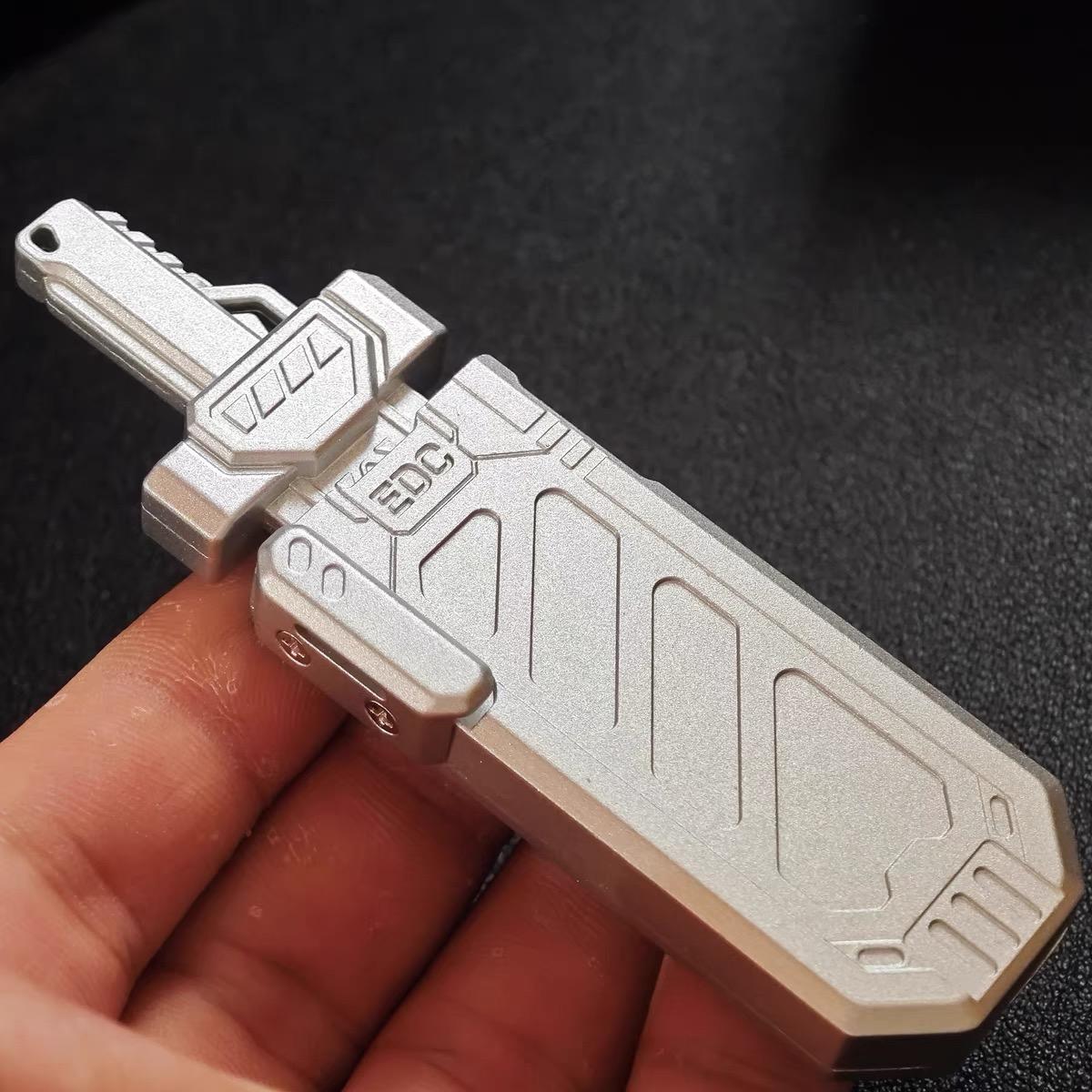 Zwaard Stijl EDC Push Slider Fidget Speelgoed Metaal Mechanisch Stressverlichtend Gadget voor Volwassenen Bureau en Dagelijks Gebruik