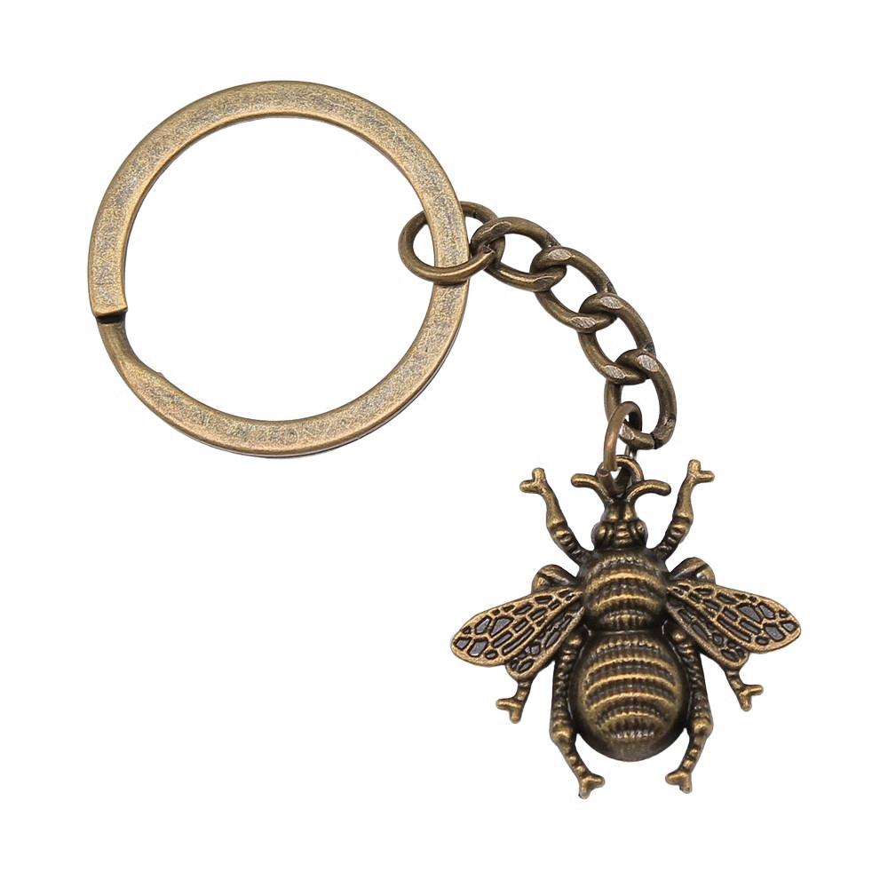 Breloc cu Charm Libelulă și Albină Pandantive Fluture Inel pentru Chei Inel de 28mm