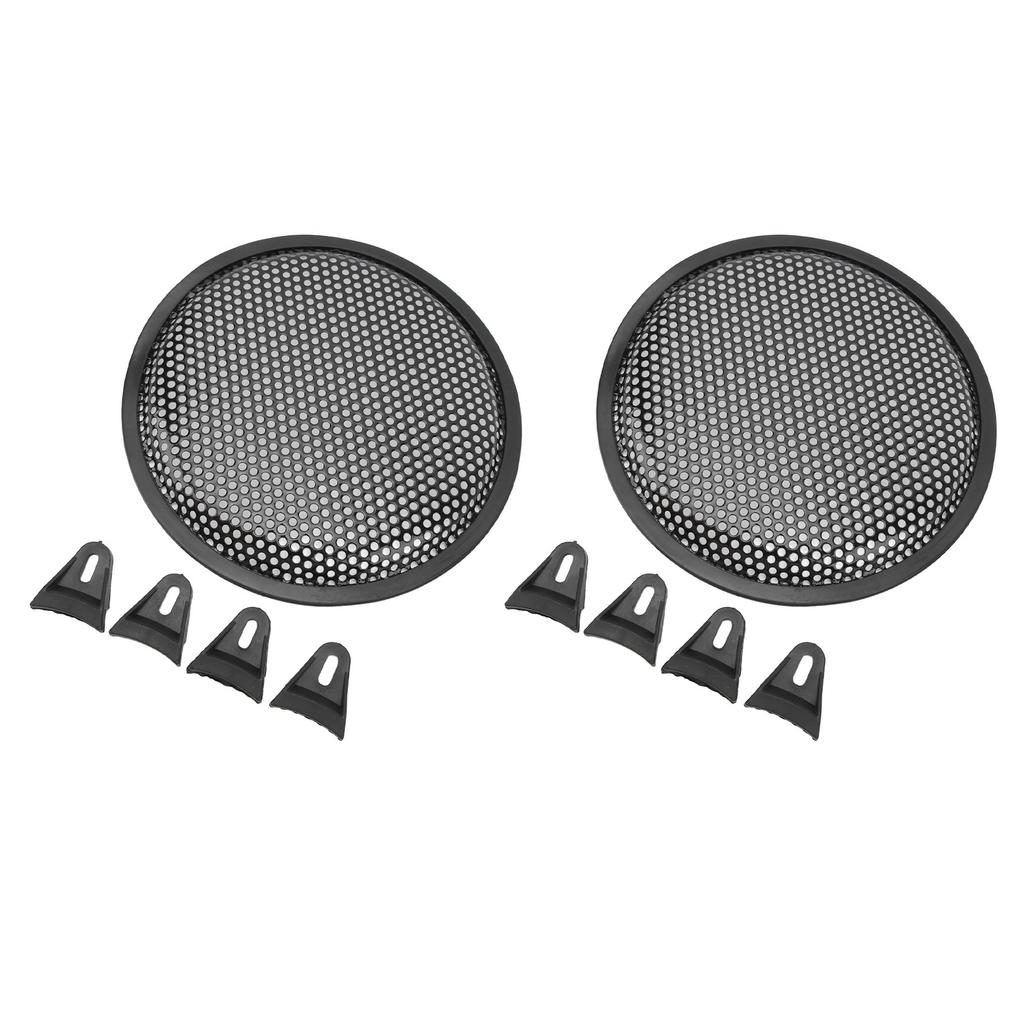 2Pcs Speaker Grill Cover 8 Inch Car RV Black Metal Iron Subwoofer Mesh Grill Cover