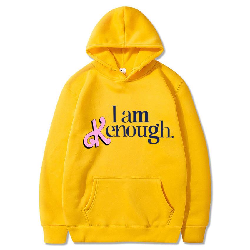 2025 new I Am Kenough letter print hooded loose sweater men's and women's hooded sweater