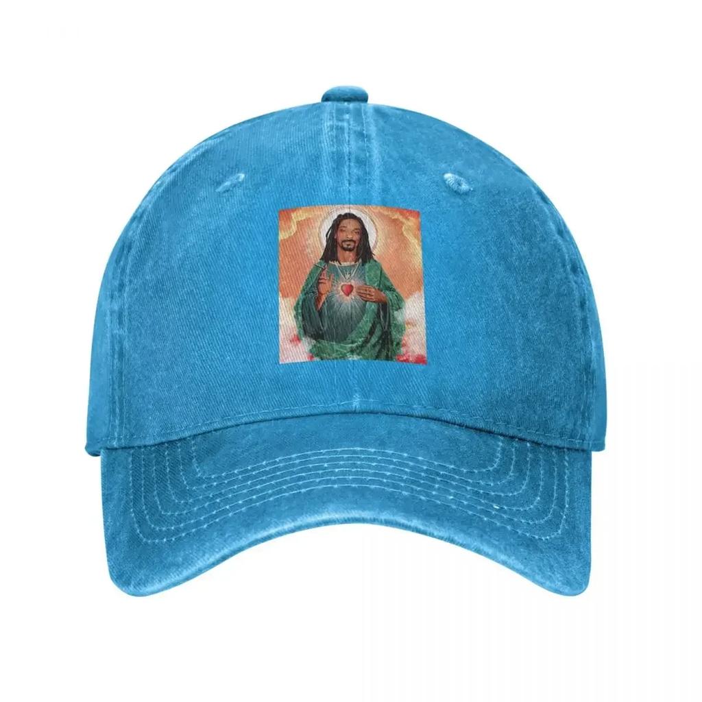 Retro Snoop Dogg Jesus Baseball Caps for Unisex Women Distressed Washed Snapback Cap Rapper Outdoor Activities Caps Hat