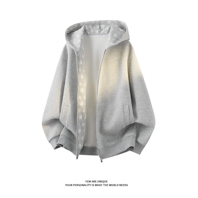 

Men s Trendy American-Style Printed Hooded Sweatshirt - Versatile Casual Spring Jacket/Cardigan L хізер сірий колір