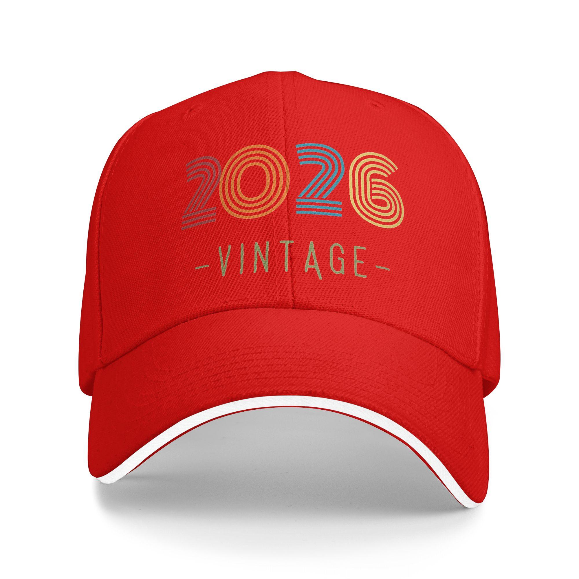 

WoUnisex Unisex Vintage 2026 Neon Retro Outdoor Hat Spring Born In 2026 Adjustable Baseball Caps Baseball Cap Hip Hop Golf Sunshade One Size