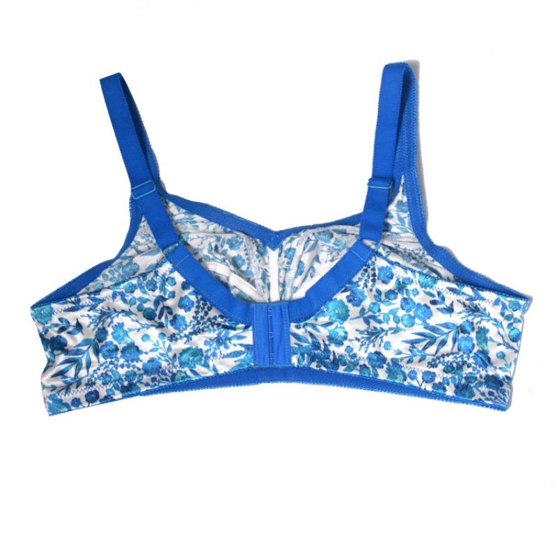 Printed Leopard Print Wire-free Full-cup Bra for Plus-size Girls Ultra-thin Cups No Padding