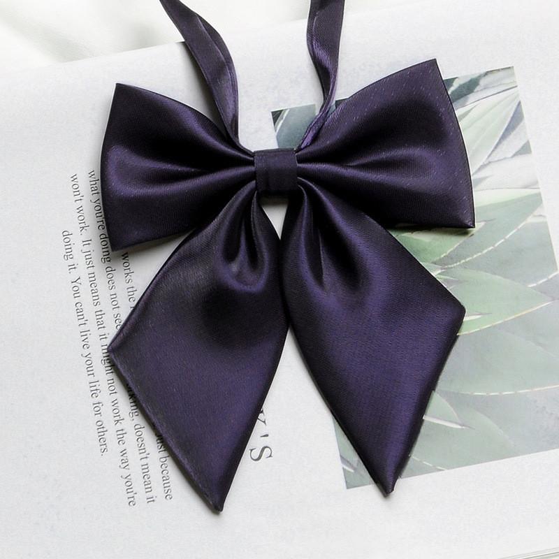 Pink Feather Jk Solid Color Collar Bow Tie For Japanese School Uniforms Women