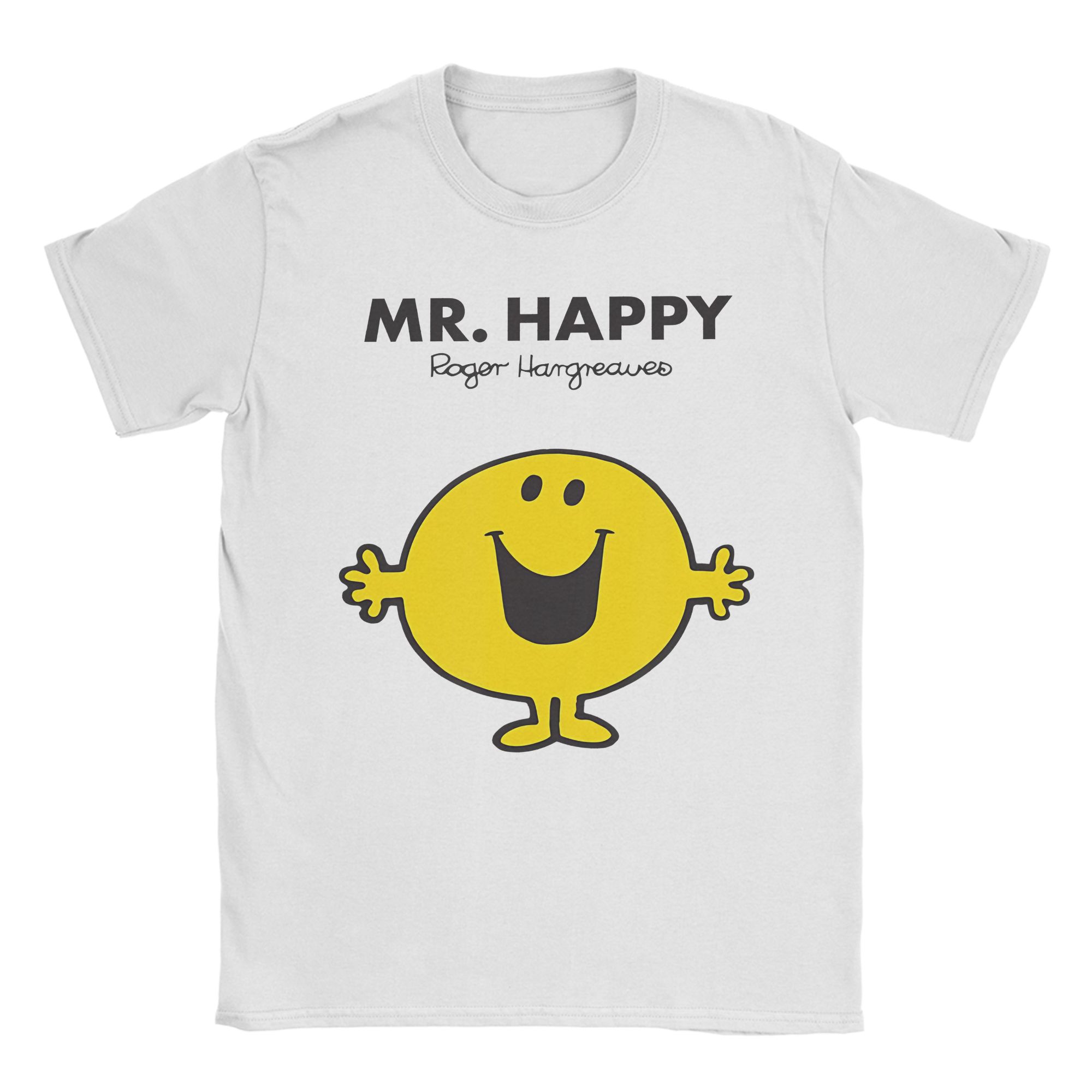 

Mr Men Little Miss Mr. Happy Cute Funny Happy T-Shirts Unique Pure Cotton Tees Crew Neck Short Sleeve T Shirts 4XL 5XL Clothing L