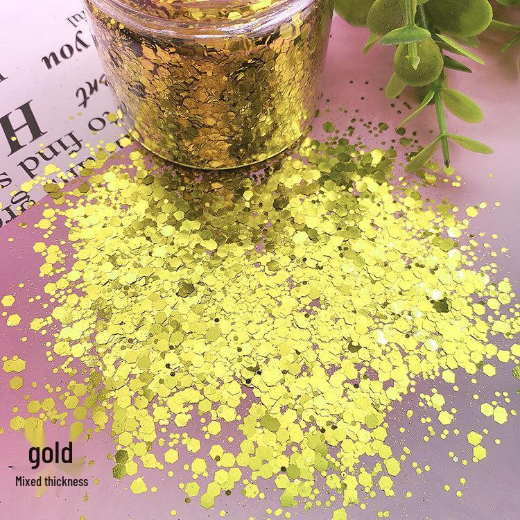 

80ml Large Bottle Gold Glitter Sequin Powder for DIY Makeup, Painting, and Crafts