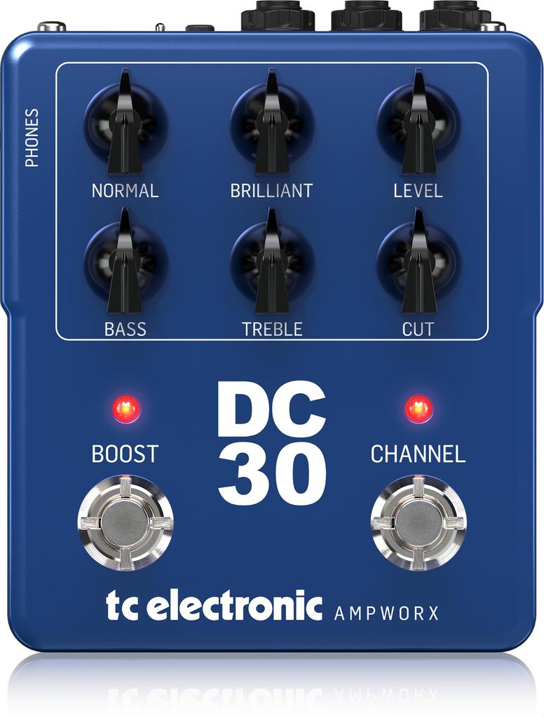 TC Electronic Kytarový předzesilovač Technologie TC Ampworx 2kanálový design Nezávislý boost Oficiální IR Celestion Sluchátkový výstup PREAMP DC30