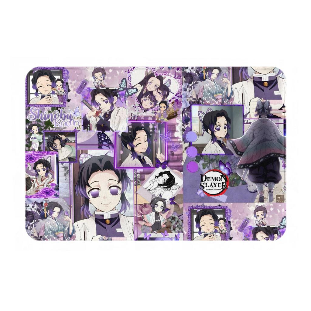 Demon Slayer Kocho Shinobu Doormat Anti-Slip Bath Kitchen Mat Garden Garage Door Floor Entrance Carpet Rug