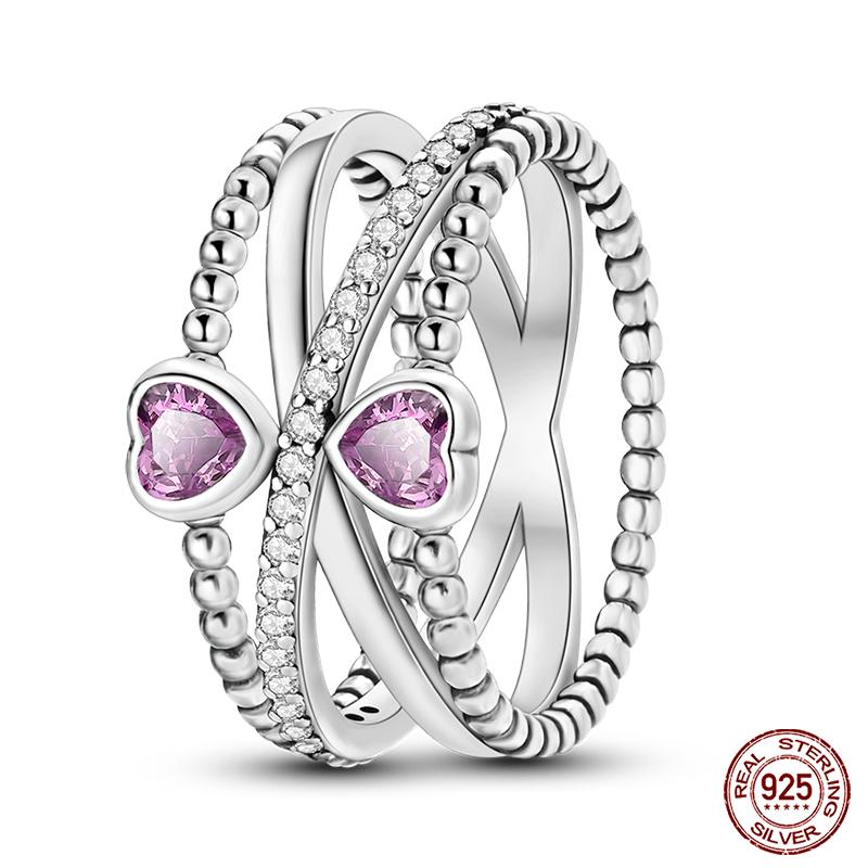 Moda Oryginalne Świecące Pierścionki Świetlikowe 100% Srebro S925 Wieczne Pierścionki Cyrkoniowe w Kształcie Serca Wykwintna Biżuteria Ślubna Zaręczynowa Prezenty