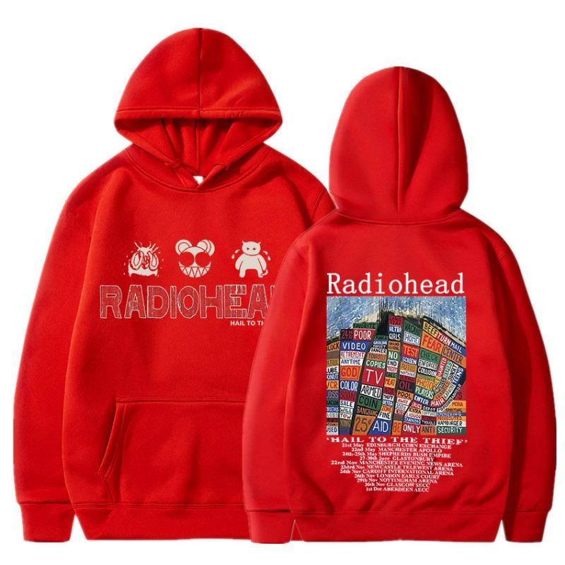 Radiohead Vintage Print Hoodie Men's Women Clothing Pullover Hip Hop Rock Band Hail To The Thief Music Album Hooded Sweatshirts