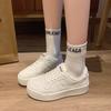 Platform white shoes women's autumn new retro versatile, lightweight and breathable niche sports and leisure board shoes