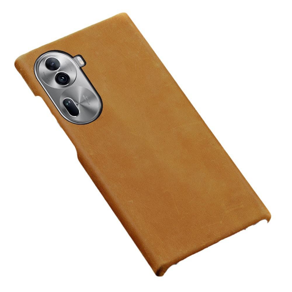 Genuine Leather Half-Cover Case for OPPO Reno5 5PRO - Crazy Horse Leather Cover for Reno5Pro+