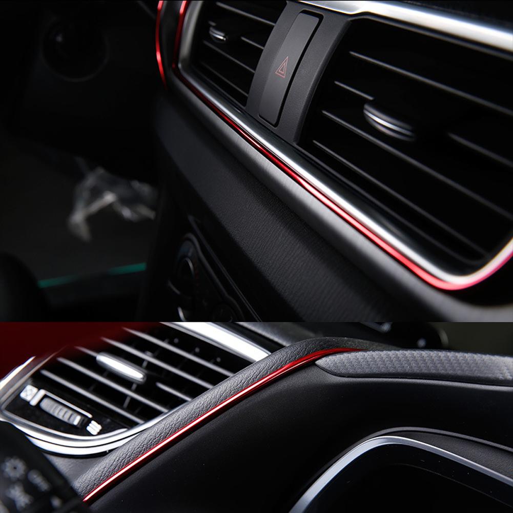 5M Car Moulding Decoration Flexible Strips Door/Center Console/ Interior Gap Trim Universal Chrome Trim Strip Bright Strip