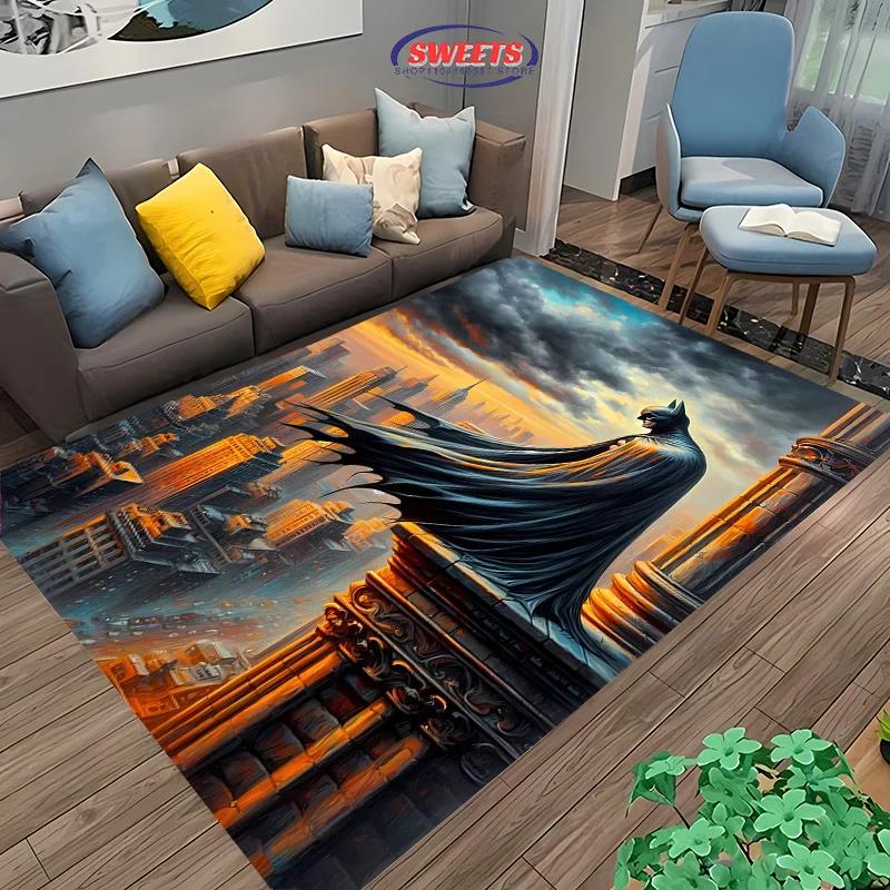 Nový koberec do DC Batman oblasti, volba do obývacího pokoje, ložnice, k pohovce, do kancelářské zóny, dětského pokoje, protiskluzová, pratelná v pračce podložka, dárek