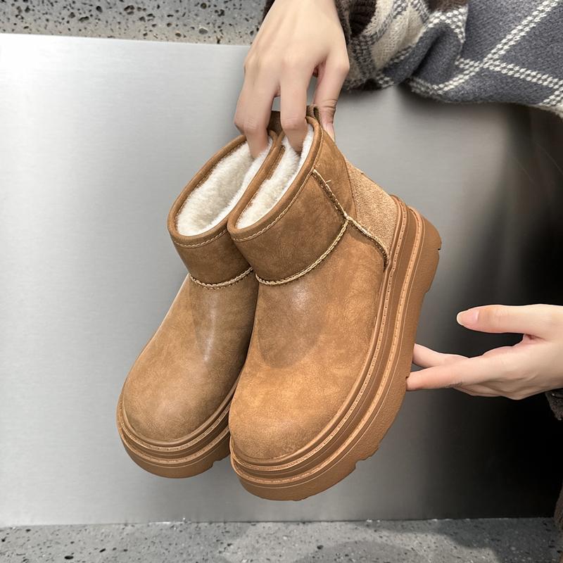 Women's Snow Boots Flat-soled, Non-slip Women Ankle Boots and Short Boots Winter Warm Slip-on Female Boots