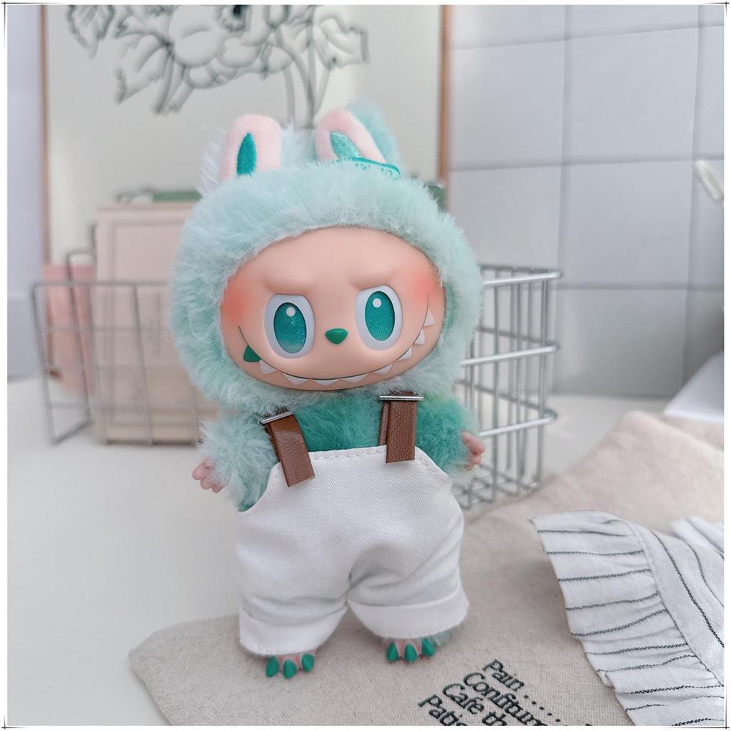 10cm & 17cm Cotton Doll Clothes Replacement Set: Overalls & T-Shirt