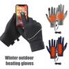 Vattentäta Uppvärmda Handskar Herr Dam Vinter Uppladdningsbara Handvärmare Pekskärm Elektriska Uppvärmda Handskar med Halkfria Handflator för Skidåkning Cykling Vandring